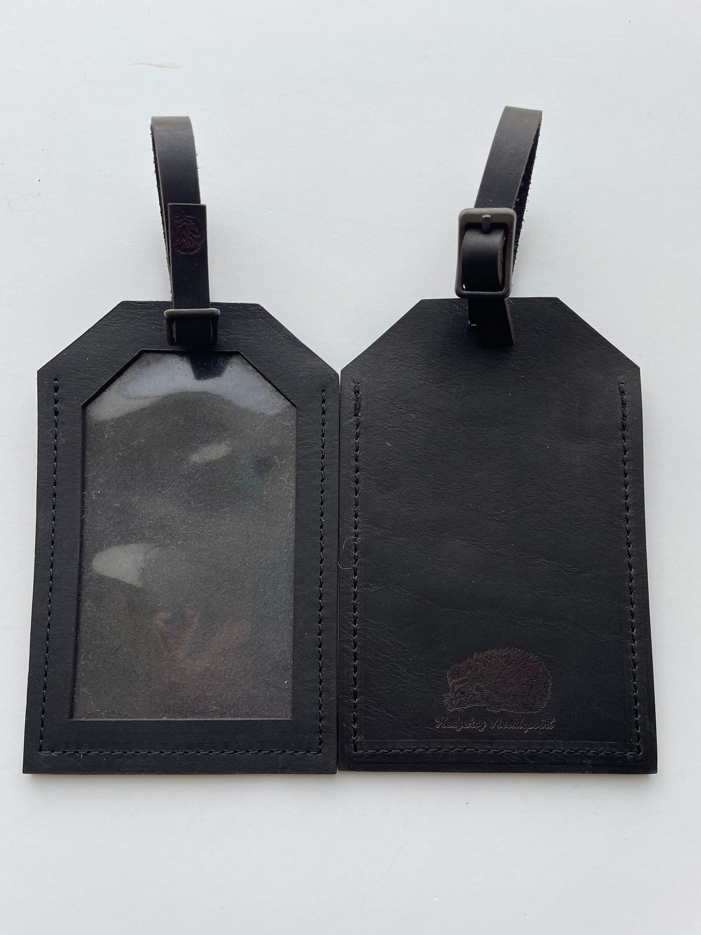 Black Leather Luggage Tag