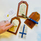Brown Wee Flag Leather Luggage Tag