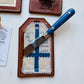 Brown Wee Flag Leather Luggage Tag