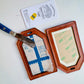 Brown Wee Flag Leather Luggage Tag