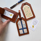 Brown Wee Flag Leather Luggage Tag